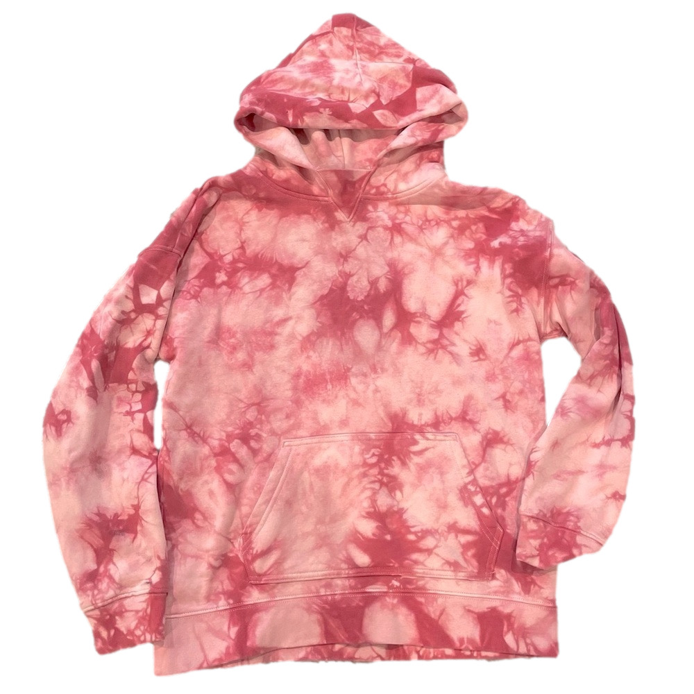Gap Teen Pink Tie Dye Print Long Sleeve Pullover Hoodie Size 14/16